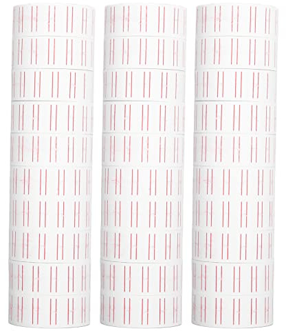Deosdum 30 Rollen Etiketten-Aufkleber, 15000 Stück, Preisaufkleber, einreihig, Papier MX5500 Pistolen-Etikettierer, 21 x 12 mm