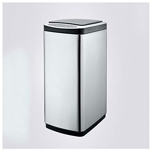 Cubo de basura Bote de basura de cocina de gran capacidad con tapa de acero inoxidable Smart Passh Can Hogar Libre de basura automática gratuito (rectanglular, 20L / 30L) Cubo para cocina / Bote Basur