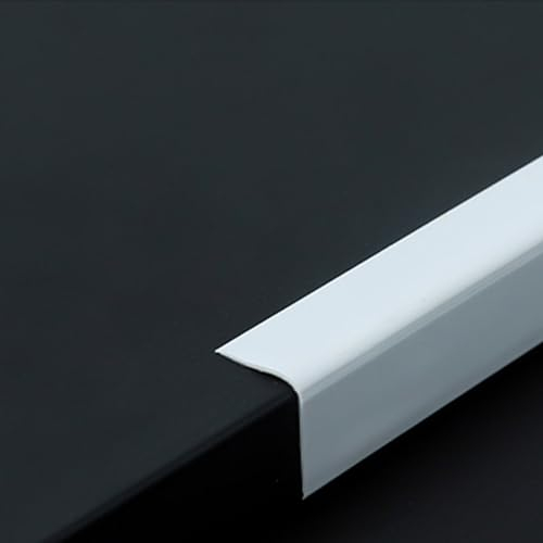 JAYWIS Übergangsprofil Selbstklebender Weicher Treppenkantenschutz, PVC-Treppenübergang Dekorativ für Schrank/Tisch/Wand/Boden/Fensterbank, Schwellenkantenabdeckung (Color : White)
