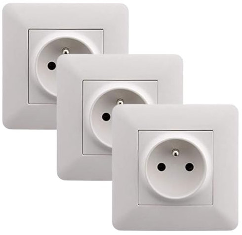 Prise 2P+T 16A simple Blanc - Artezo (Lot de 3)