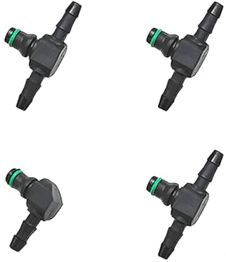 JNNJ 4 Pezzi Connettore Tubo Di Ritorno Iniettore Diesel, Connettore Ritorno Iniettore Diesel Auto, Connettore Ritorno Iniettore Carburante, Connettori Tubo 3x T Tubo 1x L Parti Accessorie Iniettori