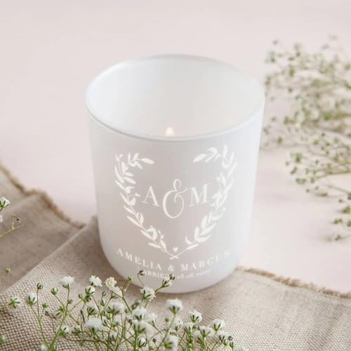MXN Photophore en Verre Personnalisé,Bougie Personnalisée Porte Bougie Chauffe Plat,Personnalisée Prénom Date Bougeoir,Bougeoir Decoratif,Cadeau pour Mariage,Couple,Anniversaire,Bapteme
