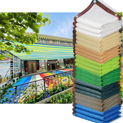HQQMNY Awning Sun Protection Net with Eyelets 90% Shading Rate Shade Net UV-Resistant Shade Net Garden Umbrella Privacy Screen for Garden Plants Greenhouse(Colourful,3m x 5m)