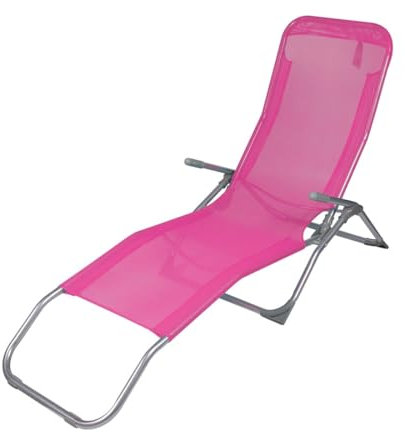 Meublorama Chaise Longue/Bain de Soleil Coloris Rose Fuchsia 140x95x61 cm