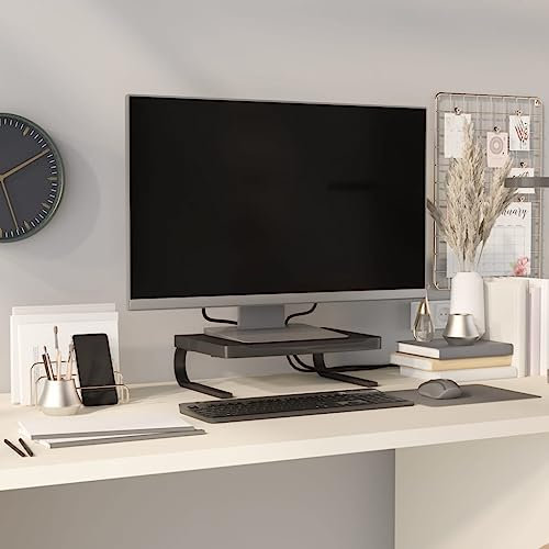 ZEYUAN Monitorständer, Monitor Erhöhung, Schreibtischaufsatz, Monitor Erhöhung Schreibtisch, Bildschirm Erhöhung, Schreibtisch Regalaufsatz, Schwarz 37x28x11,5 cm