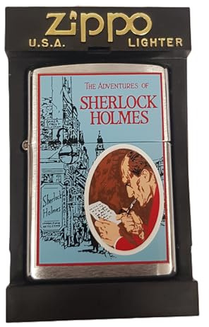 Zippo Sherlock Holmes Ltd Edition Brushed Chrome Petrol Lighter - Baker Street