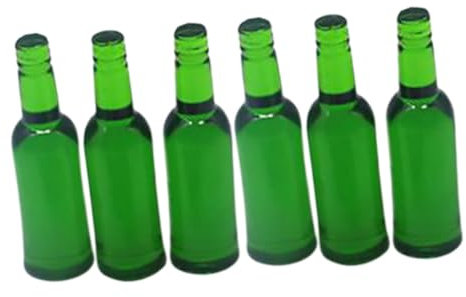HAWILLOSCH 6stücke Teiliges Miniatur Bierflaschen Für Deko-Flaschen Resin Grün Für -szenen Und Kreative Kinderprojekte