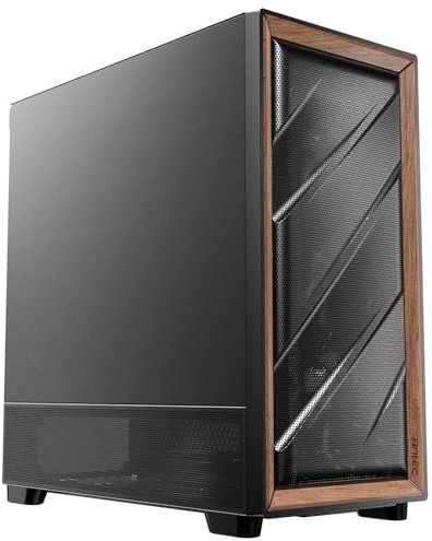 Antec Flux SE Full Tower E-ATX PC Case with Solid Side Panel - Black/Wood