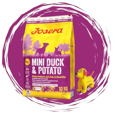 Josera - Hundefutter - Josera Exclusive MiniDuck & Potato - Getreidefreies Hundefutter mit Ente & Kartoffel - Trockenfutter 10 KG + Goodie Quietsche Seppl