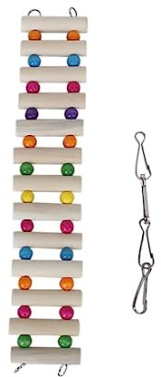 Milisten Pont en Bois pour Animaux De Compagnie 30 Cm pour Grimper, Balançoire Ludique en Bois Naturel, Installation Facile pour Oiseaux, Perroquets, Petits Rongeurs Et Hamsters
