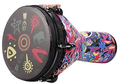 Erwachsene Anfänger 12 Zoll Djembe Trommel Einstellbarer Klang, Buschtrommel für Bandauftritte, Familienversammlungen(Large 12inch)