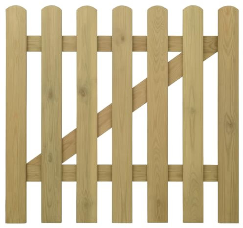 RANRHA Wooden Garden Gate – 3ft x 3ft Treated Picket Fence Gate with Arch Top – Natural Timber Outdoor Gate for Gardens, Lawns, and Pathways
