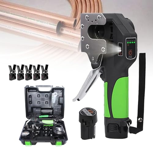 Brake Pipe Flaring Tool Set Copper Expander Automatic Kit, 45° Eccentric Tube 1/4-Inch-3/4-Inch HVAC Single with 5 Clamps and Deburring Electric Tube Expander