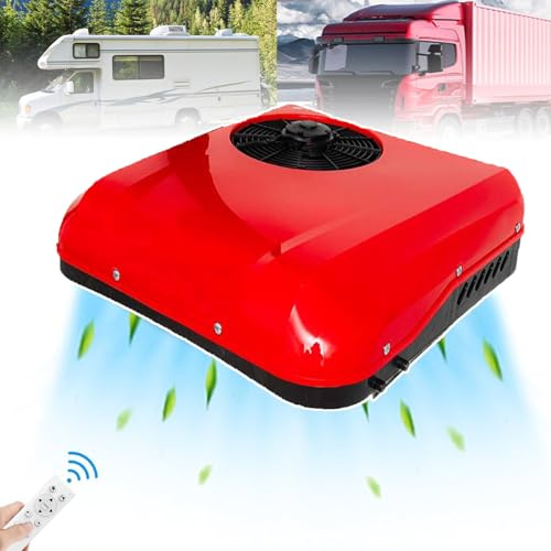 LISTaRSw Aire Acondicionado De Techo para Vehículos Recreativos (12 V/24 V), Aire Acondicionado para Vehículos Recreativos De 850 W, para Camiones, Vehículos Recreativos, Barcos, Coches 24V-Red