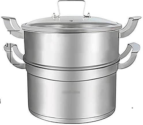 GLJTUO Steamer Soup Pot Thickened Multi-Layer Pot With Steamer Induction Cooker Cooking All-In-One Pot 30Cm Cookware Pot Steamer Set Stainless Steel Steamer,