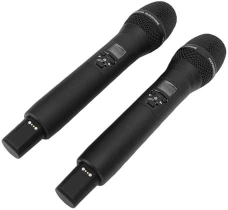 AKLOSIPY Wireless Microfono Portatile MIC CARAOKE PROFESSIONE PER MIC CONTROLLE CONTRUZIONE DA 2200MAH BATTERE 1 A 2 Collegamento PER le Prestazioni del Palcoscenico Famiglia Cantante