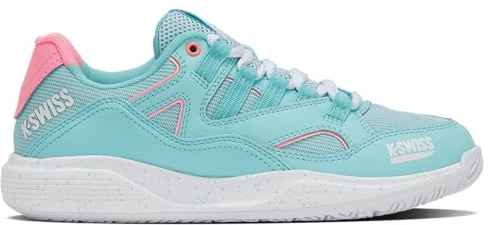 K-Swiss TURA Team Padel Tennis Shoe, Soft Neon blå/White/Blue Glow, 38 EU