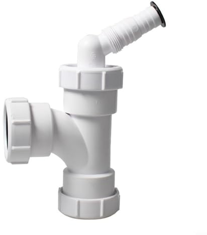 HomeVortex Tuyau d'évacuation flexible de 40 mm, design en T, tuyau de vidange extensible pour évier de cuisine, salle de bain (1 pièce)