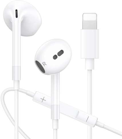 Écouteur Filaires iPhone [Certifiés MFi] Écouteurs Intra-Auriculaires avec Micro et Contrôle du Volume, Casque Antibruit Stéréo HiFi, Compatible avec iPhone 14 Pro/14 Plus/14/13/12/11/Max/SE/XR/XS/X
