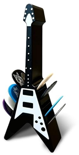 Black Guitar Pick Holder, Durable Guitar Accessories, Compact Plectrum Holder, 3D Printed PLA Storage Case for 10 Picks, Gift for Guitar Players & Music Lovers