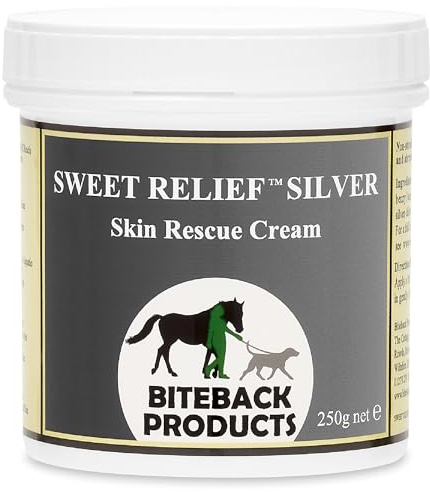 Biteback 'Sweet Relief Silver' Cream For Horses & Dogs - 250g Antiseptic First Aid Skin Care For Minor Wounds & Quick Relief | Skin Care For Minor Wounds, Quick Relief, For Horses And Dogs, Antiseptic First Aid Cream, 250g