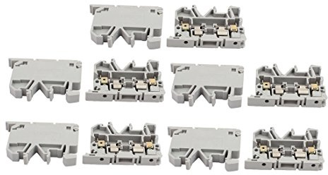sourcing map 10StkASK1EN DIN Schienenmontage Sicherungshalter Klemmenblock 500V4mm2Kabel grau DE de