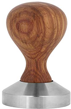 TOPINCN Coffee Tamper, Stainless Steel Espresso Coffee Pressing Tool Coffee Shop Cafe Supplies 51Mm/53Mm/58Mm Flat Base Wooden Handle(51Mm)