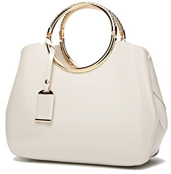 Coolives Damen Handtasche Tasche Henkeltasche aus PU-Lackleder Hochzeitstasche Schultertasche Umhängetasche für die Hochzeit Abend Taschen EINWEG
