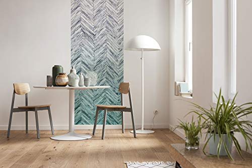 Komar Vlies Fototapete HERRINGBONE MINT PANEL, 100 x 250 cm (Breite x Höhe), Tapete, Schlafzimmer, Wohnzimmer, Flur, Design, Dekoration, Wanddeko,