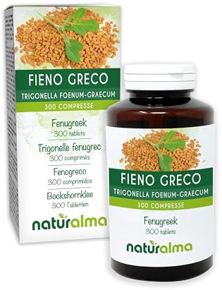 Bockhornsklöver (Trigonella foenum-graecum) frön Naturalma - 150 g - 300 tabletter - Kosttillskott - Naturligt och Veganskt