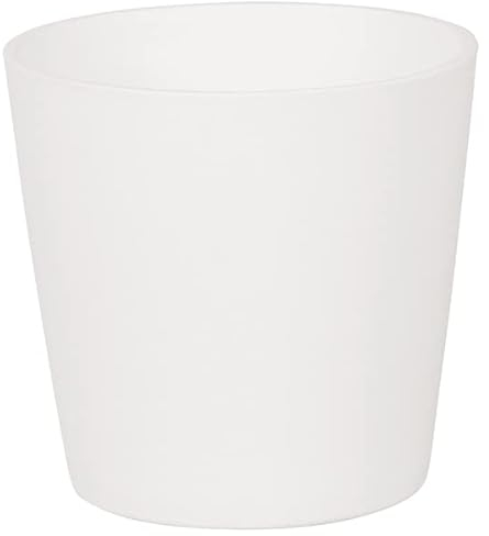 SMPLY. Macetero Decorativo de Cerámica Redondo para Plantas Interior y Exterior Ideal para Terrazas y Jardínes 12 x 12 cm Blanco