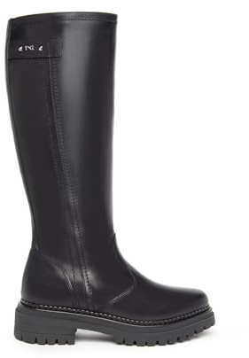 NEROGIARDINI Stivale in pelle con fibbia alla caviglia. Made in Italy Nero NERO 39