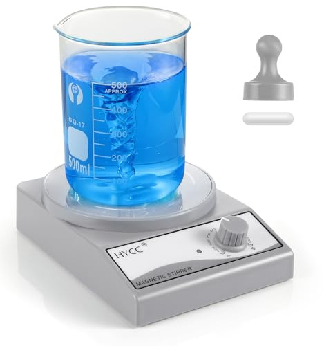 HYCC Magnetrührer, 3000 U/min Magnetrührer, Rührplatte Max. Rührflüssigkeit 3 ​​Liter, Laborrührer mit Magnetrührstab und Rührstab-Retriever
