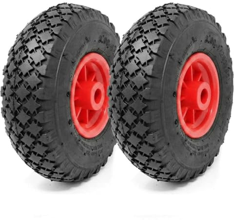 2 RUOTE 3.00-4 COMPLETE X CARRELLINO CERCHI GOMME PNEUMATICI 260X85 COPERTONI CARRELLO PORTAPACCHI