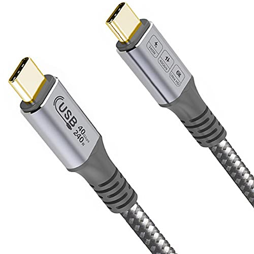 USB4 Thunderbolt 4 Kabel 40 Gbit/s 8K Video und 240W Aufladung voll funktionsfähiges USB C Kabel kompatibel mit Thunderbolt 3 für MacBook Pro iPad Galaxy S22 Mac Mini M1 externe SSD eGpu (1.2m)