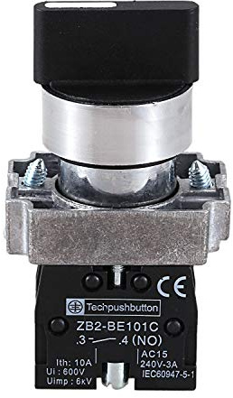 Ksrnsne 22 mm de enclavamiento 2 NO 3-posicion del giratorio ZB2-BE101C Negro