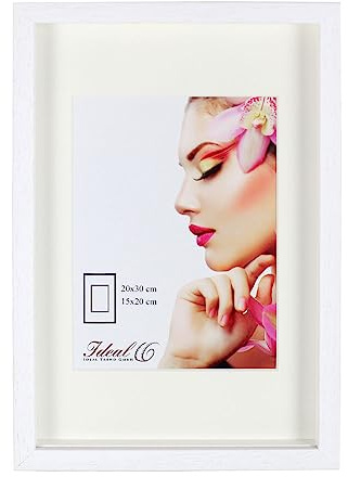 IDEAL TREND 3D Objektrahmen Holz Bilderrahmen Shirt Trikot Wanddeko Rahmen Collage Poster S223: Farbe: Weiß | Format: 40x40
