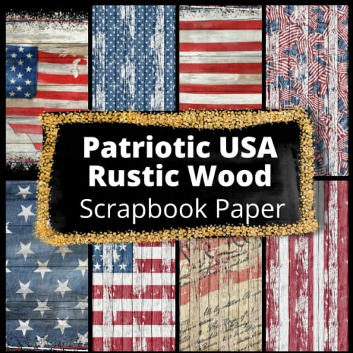 Kit Craft Patriotic USA Rustic Quadratisches Scrapbook-Papier mit 40 Seiten in verschiedenen Farben aus Karton, perfekt für Scrapbooking, Kunsthandwerk und Basteln
