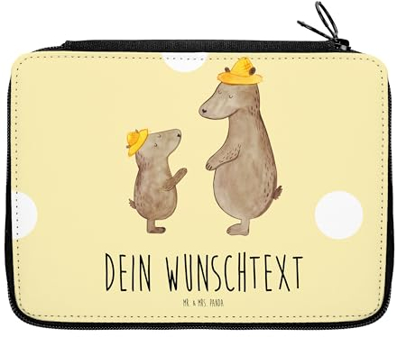 Mr. & Mrs. Panda Personalisierte Federmappe Bären mit Hut - Geschenke, Vatertag, PersonalisierteS Federmäppchen, Muttertag, Namen, Familie, Stiftemappe, Vater, Family, Stifterolle