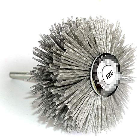BomDog Roue de Polissage, Brosse Métallique Pour Perceuse, Brosse Métallique de Forage, Perceuse de 80 Mm, Meule En Fil de Nylon Abrasif, Brosse de Polissage À Poils Radiaux/A/120 2Pcs
