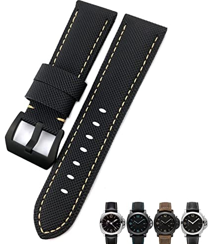 SCHIK 24 mm Kohlefaser-Uhrenarmband, schwarz, Uhrenarmbänder für Panerai pam01661/00441, Uhrenarmbänder für Herren, Zubehör, 24 mm, Achat