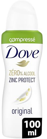 DOVE - Deodorante da donna originale Zinc Protect - Spray compresso - 0% alcool - 72 ore di protezione antiodori, 100 ml