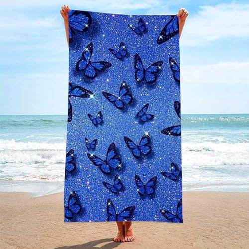 3D Strandtuch 100x200 cm Schmetterling Badetuch Groß Schmetterling Microfaser Handtücher Weich Schnell Trocknen Strandhandtuch Herren Frauen Badetücher, Strandtücher Strandlaken Handtuch A1160