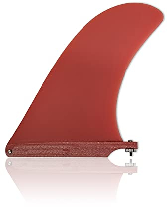 USKI Surf-Longboard-Flossen Fiberglas 9,5/10 Länge Flosse Blau/rote Farbe Flosse Surfbrett-Flosse 9,5/10 Länge(10 inch)