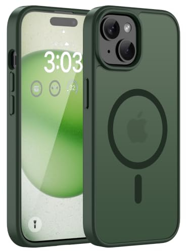 ORDA Magnetische Hülle für iPhone 14 Plus/iPhone 15 Plus, Grün