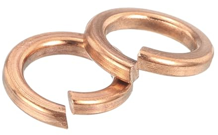 QUARKZMAN 10 Pcs Rondelle à Ressort en Cuivre, M8 Assortiment de Rondelles de Blocage Fendues Rondelles de Blocage pour Vis, Boulons, Écrous
