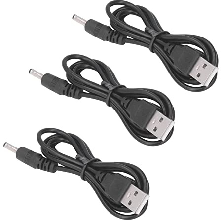 Yctze Confezione 3 Cavi di Ricarica con Porta USB e Jack 3,5x1,35 Mm, Cavo di Alimentazione USB 5 V per Ventola, Telefono, Altoparlante
