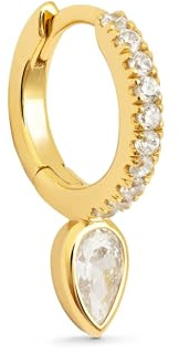 SINGULARU - Lösa zirkonörhängen - Lösa örhängen i 925 sterlingsilver eller mässing med 18 karat guldpläterad finish och med motiv - Zirkonia örhängen - Smycken för kvinnor, Eén maat, Guld, Ingen