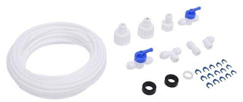 Refrigerator Water Line Kit, Fridge Ice Maker Water Line Kit with 1/4in Hose Water Inlet Line Connection Set, Tubing Water Line Kit for Reverse Osmosis RO System Water Filter