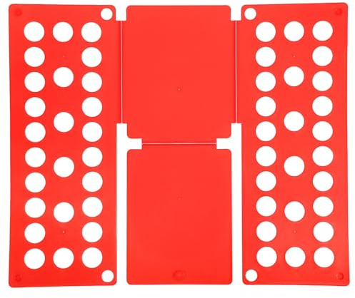 sourcing map Shirt Folder Board, T-Shirt Clothes Folder Small Folding Board (Not for Adult) Foldable Plastic T-Shirt Organizer for Closet Wardrobe Drawer Easy Clothing Storage Red